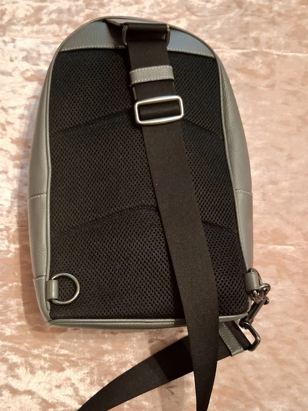 Coach Men's Gray Leather Sling Bag